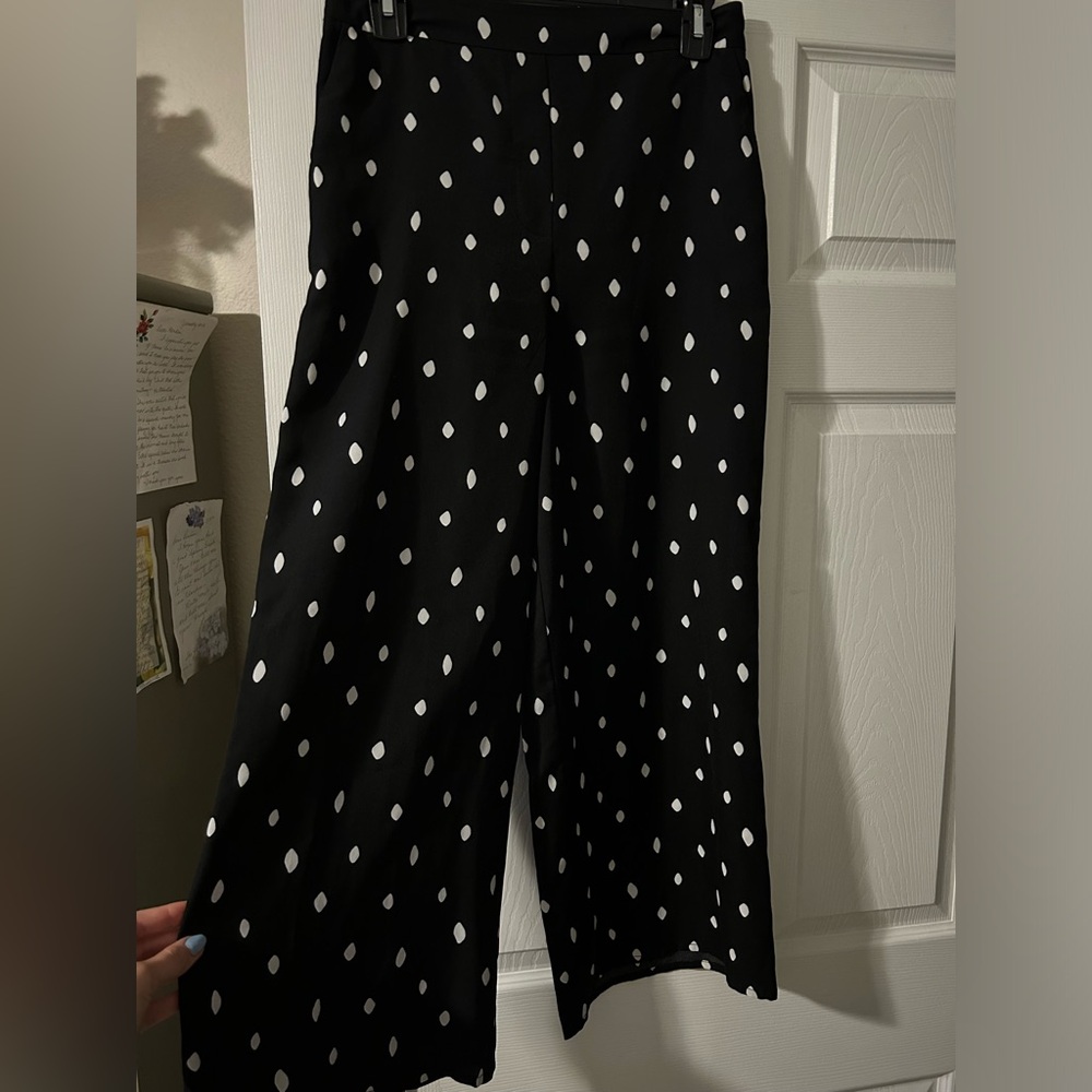 Worthington black polka dot dress pants.